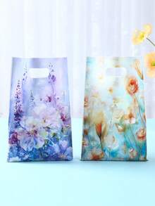 10/25/50入印花禮品袋，春季派對用品，花卉主題派對贈品，手提袋，生日裝飾，便攜袋，公主派對用品，禮品包裝袋，新娘派對贈品，性別揭曉派對贈品，嬰兒派對贈品，收納袋，派對贈品 - 花卉 - 查看 11