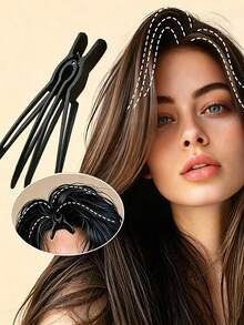 6/3/1pc Set 3-In-1 Seamless Volumizing Hair Clips, No-Heat Root Volumizing Tool, Non-Slip Matte Alligator Hair Clips, High Volume Hair Accessory, Suitable For Daily, Wedding, Travel, Makeup, Ideal Gift For Hairstylists And Beauty Enthusiasts - A - View 3