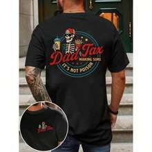 Men's Regular Fit Crew Neck T-Shirt With Skeleton Print, Casual Short Sleeve Summer Shirt, Men's Fashion For Everyday Wear, Tropical Z6AU MK0I - 白色 - 查看 2