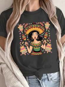 Nueva Camiseta de Moda para Mujer con Cuello Redondo, Estilo Moderno y Minimalista, Ropa de Verano para Mujer, Camiseta con Estampado Gráfico en Oferta, Top Casual de Manga Corta para Primavera y Verano, Ropa de Mujer, Funda Protectora para Teléfono, Conjuntos de Algodón para Vacaciones, Ropa Casual para Mujer, Diseño Versátil Listo para el Verano. - Blanco - Ver 9