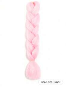 3pcs/Set 24-Inch Ombre Pink Synthetic Braiding Hair Extensions, Cocok Untuk Box Braids, Gaya Rambut Liburan Dan DIY, Ekstensi Rambut Kepang Lembut Dan Halus Untuk Wanita - MultiWarna - View 14