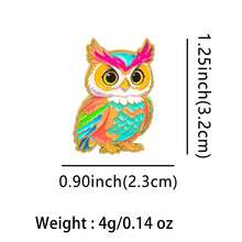 Cartoon Colorful Owl Cute Brooch, Soft Enamel Zinc Alloy Badge Brooch, Clothing Accessory, Backpack Decor Gift For Men & Women - Silver - View 3