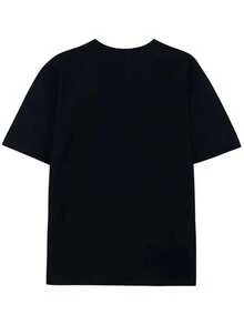 Women's Short-Sleeved T-Shirt With A Black And White Shell-Breaking Print, Featuring A Dark, Sweet, And Fresh Style. It Has A Loose Fit And Is Suitable For Birthday Gifts And Valentine's Day Presents. | Exquisite Design | Loose And Comfortable | Easy To Match | - 黑色胸前小圖 - 查看 2