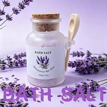 100g/3.53oz Jar Bath Salts, Foot Soak Salts, Bathing Salts, Home SPA, Suitable For Foot Soak, Bathroom Shower, Bathtub Soak, For Men & Women, All Skin Types, Lavender Exfoliating Bath Salts - Lavender Scent - View 2