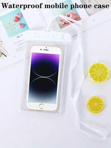 Bolsa impermeable para teléfono, bolsa colgante para almacenamiento de cámara y pantalla táctil, impermeable para nadar, navegar a la deriva y actividades al aire libre - Blanco - Ver 7