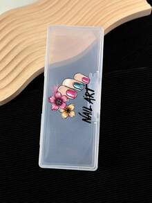 Nail Art Tool Storage Box, Nail File Holder, Nail Art Pen Storage Box, Gel Nail Brush Sponge Storage Box, Portable Rectangular Transparent Plastic Nail Art Supplies Storage Box, Nail Polish Bottle Display Box, Compact Travel Skincare Container, Nail Tools Not Included - Multicolor - View 5