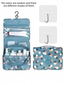 1 Multifunctional Travel Cosmetic Bag, Large Capacity Cosmetic Bag, Double-Layer Waterproof Storage Bag, PU Leather Cosmetic Bag, Portable Toiletry Bag, Travel Essential, Travel Accessories, Cruise Essential, Bathroom Storage Essential - Pink - View 13