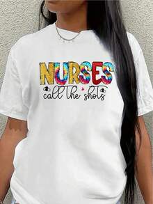 Lightweight And Durable Short-Sleeved T-Shirt For Nurses, Featuring A Striking "The Nurse Says So" Design, Ideal For Professional And Casual Wear In Hospitals, Clinics, Or At Home. Women's Blouses > Clothing - 白色 - 查看 1