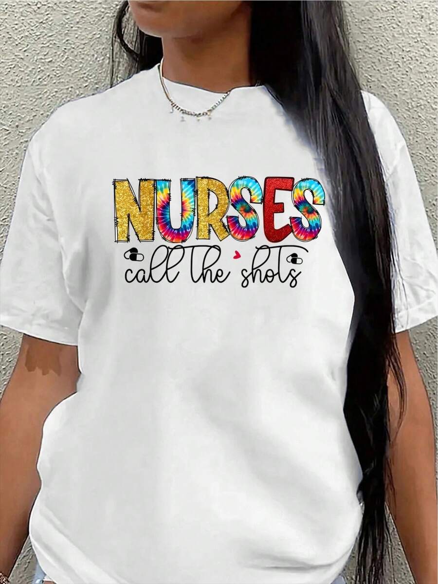 Lightweight And Durable Short-Sleeved T-Shirt For Nurses, Featuring A Striking "The Nurse Says So" Design, Ideal For Professional And Casual Wear In Hospitals, Clinics, Or At Home. Women's Blouses > Clothing - 白色 - 查看 1