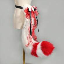 Plush Fox Ears Headband & Tail & Paw Gloves Set, Multi-Color Cosplay Costume Accessories For Halloween & Parties - Fox Claw Orange - View 5