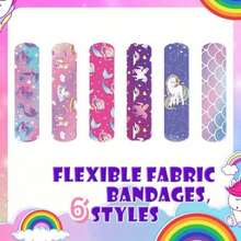12/24/30/42/54pcs Cartoon Unicorn Rainbow Pattern Band Aids, Soft Adhesive Band Aids Suitable For Scratches, Scratches, And Minor Wounds, Suitable For Outdoor And Home Necessities, Suitable For Protecting Scratches And Scratches - View 5