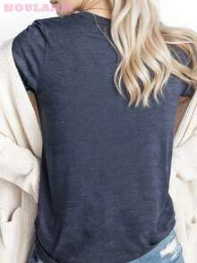 3 Camisetas con la Bandera Americana Nosotros, el Pueblo para el 250º Aniversario del 4 de Julio| Camisetas para Mujer, Cuello Redondo Casual, Ropa de Verano para Mujer, Atuendo de Primavera, Camiseta con Estética Patriótica|Moda Urbana Local de Primavera/Verano||Uso Casual Diario Primavera Verano Moderno Moldeador|Conjunto de verano para mujer, ropa de vacaciones|Blusas elegantes para mujer, ropa de primavera, blusas de verano. - Negro - Ver 5