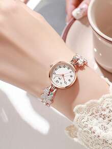 Đồng hồ đeo tay cao cấp hình hoa cúc dành cho nữ, phong cách nhẹ nhàng, sang trọng, đa năng, tinh tế, thanh lịch, làm từ thạch anh. - Một cỡ - Xem 4