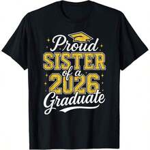 Orgulloso Abuelo de un Graduado de 2026, Camiseta para Familia Graduada de 2026, Ropa Cómoda para el Hogar, Moda Diaria, Ropa para Fiestas, Estilo Unisex, Camiseta de Regalo, Tallas S - XXXXL, Negra - Negro 27 - Ver 7