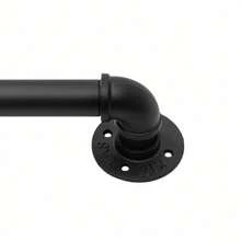 5ft Black Galvanized Iron Stair Handrail - Stylish Wall-Mounted Support - 預設 - 查看 9