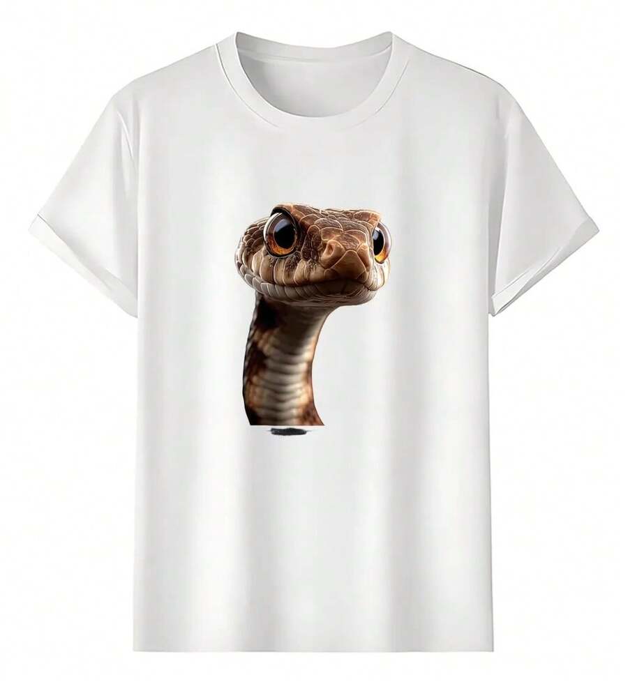 Curious Snake In Pocket T-Shirts - 白色 - 查看 1