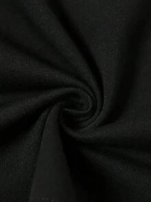 Camiseta de manga corta con diseño de búho lindo|     Ligero y duradero, adecuado para la sala de estar o el comedor, cómodo de llevar, ideal para el uso diario, un top de mujer elegante y versátil con diseño de cuello redondo y tela de elasticidad media. - Negro - Ver 4