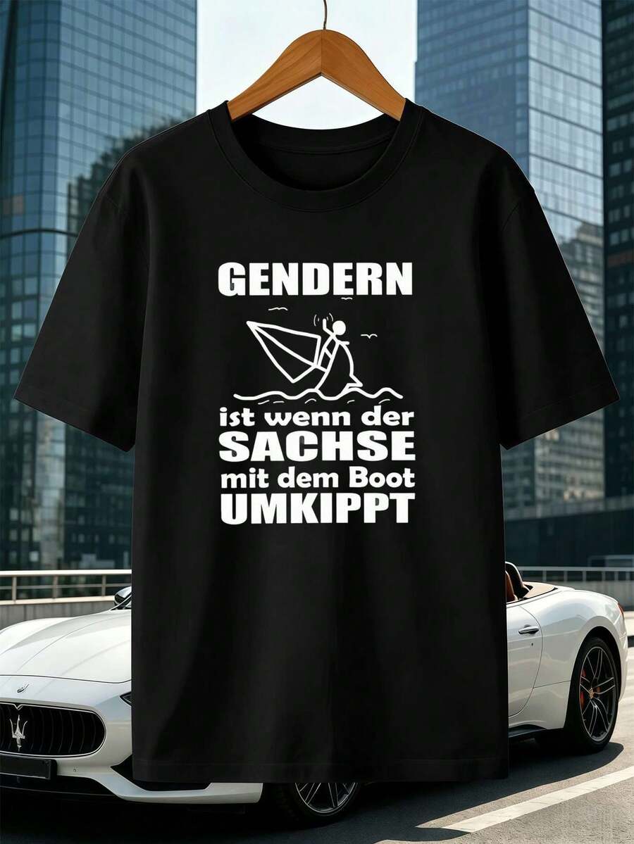 Men Plus Size T-Shirts - Black - View 1