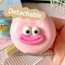 1pc Jumbo Smiling Face Fluffy Slime Fluid Stress Relief Ball6/10/12cm, Slow Rebound Putty Squeeze Anti-Stress Toy For Adults Teens Kids, Party Favor, Birthday Christmas Gift & All Occasions - 彩色 - 查看 6