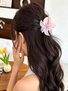 1 pieza Pinza para el cabello con flor de margarita en degradado de rosa ónix estilo bohemio, accesorio para el cabello inspirado en la naturaleza para vacaciones en la playa - Multicolor - Ver 2