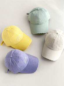 Soft Top Plain Letter Embroidery Baseball Cap Women's New Spring/Summer Couple Versatile American Style Baseball Cap Men's Designer Style Hat Large Head Circumference Baseball Cap Grey Vintage Face-Slimming Baseball Cap Versatile Sun Protection Baseball Cap - Making Embroidery - View 5