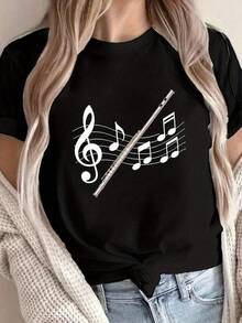 1 Pieza Camiseta 180g 100% Algodón Unisex Holgada. 1 Pieza Camiseta 180g 100% Algodón Unisex Holgada. Camiseta única con diseño musical inspirador para amantes de la música, perfecta para conciertos y salidas casuales. Disponible en talla S a XL en color negro. Moda femenina que resalta estilo y pasión musical. Totalmente moderna y cómoda, ideal para el día a día. Cómoda y versátil para escuela, trabajo, salidas y eventos casuales Cómoda y versátil para escuela, trabajo, salidas y eventos casuales - Negro - Ver 1