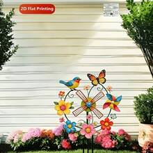 2D Acrylic Windmill Garden Stakes, Suitable For Yard, Garden, And Potted Plant Decor - A - View 5