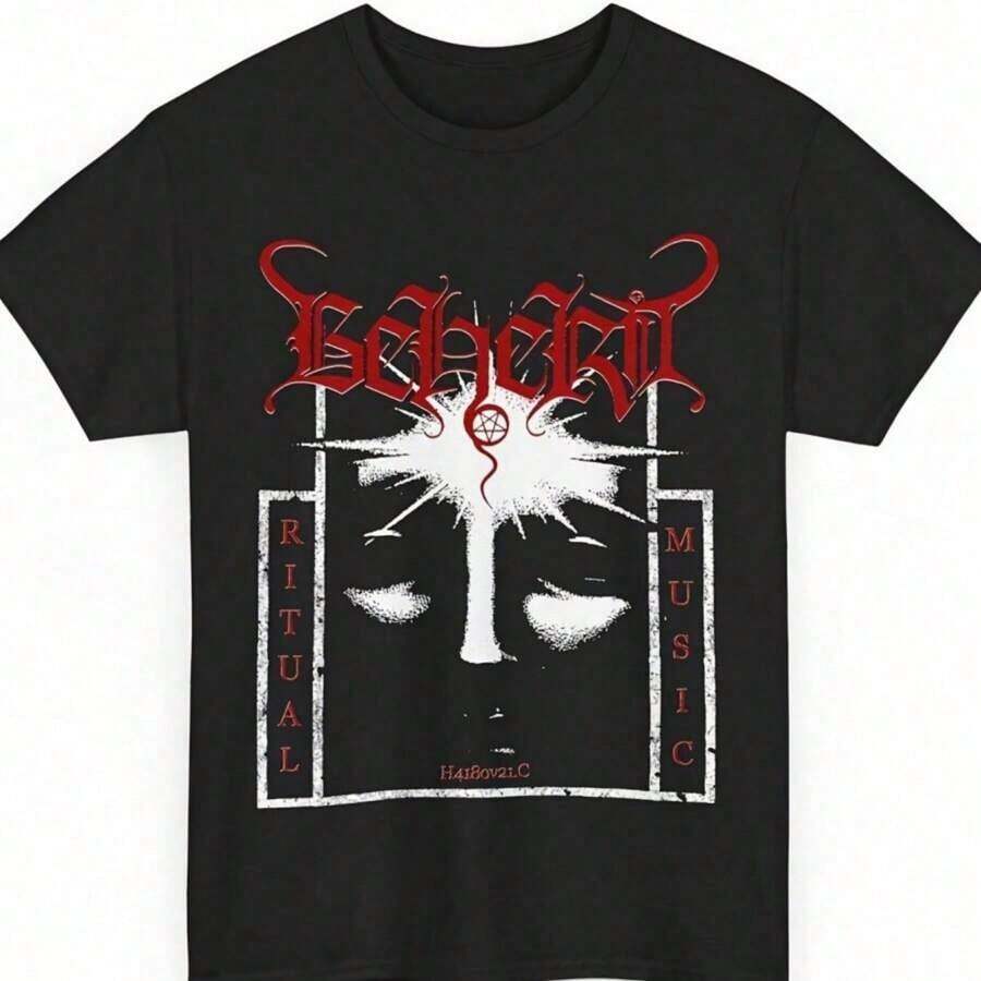 Women's Breathable Cotton T-Shirt With Belmont Band Concert Print, Sizes S To 5XL, Women's Cotton T-Shirts, Premium Women's - 黑色 - 查看 1
