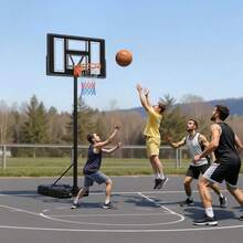 Portable Basketball Stand, 4.4 Ft To 10 Ft Height Adjustment Basketball Hoop & Goal, Adjustable Basketballs Goal System With Built-In Rolling Wheels For Kids, Teens, Adults In Driveways, Pools - 4.4 ft to 10 ft - 查看 9