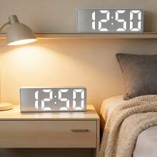 Modern Extra Large Screen Digital Clock, 12/24 Hour Dual Display | Night Light Silent + Loud Alarm | USB Powered Bedside Clock, Office Study/Bedroom Decor Essential | Fashion Design + High Definition Screen, Professional Time Management Must-Have! - A - View 3
