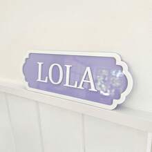 1pc Personalized Baby Room Nameplate, Customized Children's Room Decor. This Personalized Nameplate Is An Ideal Choice For Baby Showers, Newborn Gifts, Children's Room Decoration Or Customized Baby Room Wall Decor. It Is Worth Keeping For Years And Can Add A Dreamy Personalized Touch To Your Baby's Room Or Children's Room. - Multicolor - View 19