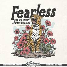 Diseño digital vintage con estampado de leopardo - Fearless - Diseño imprimible con versículo bíblico - Sublimación cristiana - Gráfico vintage religioso para camiseta - Blanco - Ver 8