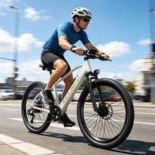DDC SPORT Electric Bike For Adults 740w Motor, 26" Tire Ebike For Mountains, Snow, Sand, Road WithHydraulic Suspension, 680mm Wide Curved Handle Aluminium Sand - 查看 6