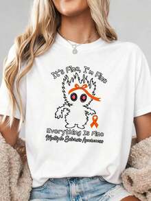 Funny Cat With Multiple Sclerosis, "Okay, I'm OK" MS-2, Breathable And Comfortable - White 1 - View 3