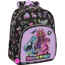 Safta Monster High 大型 Monster High Compact Evolution 兒童拉桿背包，帶可拆卸可清洗內襯，可透過拉鍊連接到拉桿箱，配有頂部提手和身份標籤，均碼 - 免費送貨 ✅ 西班牙大陸 24/48 小時送達 - 選項 3 - 查看 2