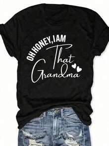 This Lady, My Dear, I'm Your Aunt. Casual Short-Sleeved Crew Neck T-Shirts For Women, Cool Summer Clothes For Ladies. - 黑色 3 - 查看 6