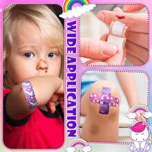 12/24/30/42/54pcs Cartoon Unicorn Rainbow Pattern Band Aids, Soft Adhesive Band Aids Suitable For Scratches, Scratches, And Minor Wounds, Suitable For Outdoor And Home Necessities, Suitable For Protecting Scratches And Scratches - View 6