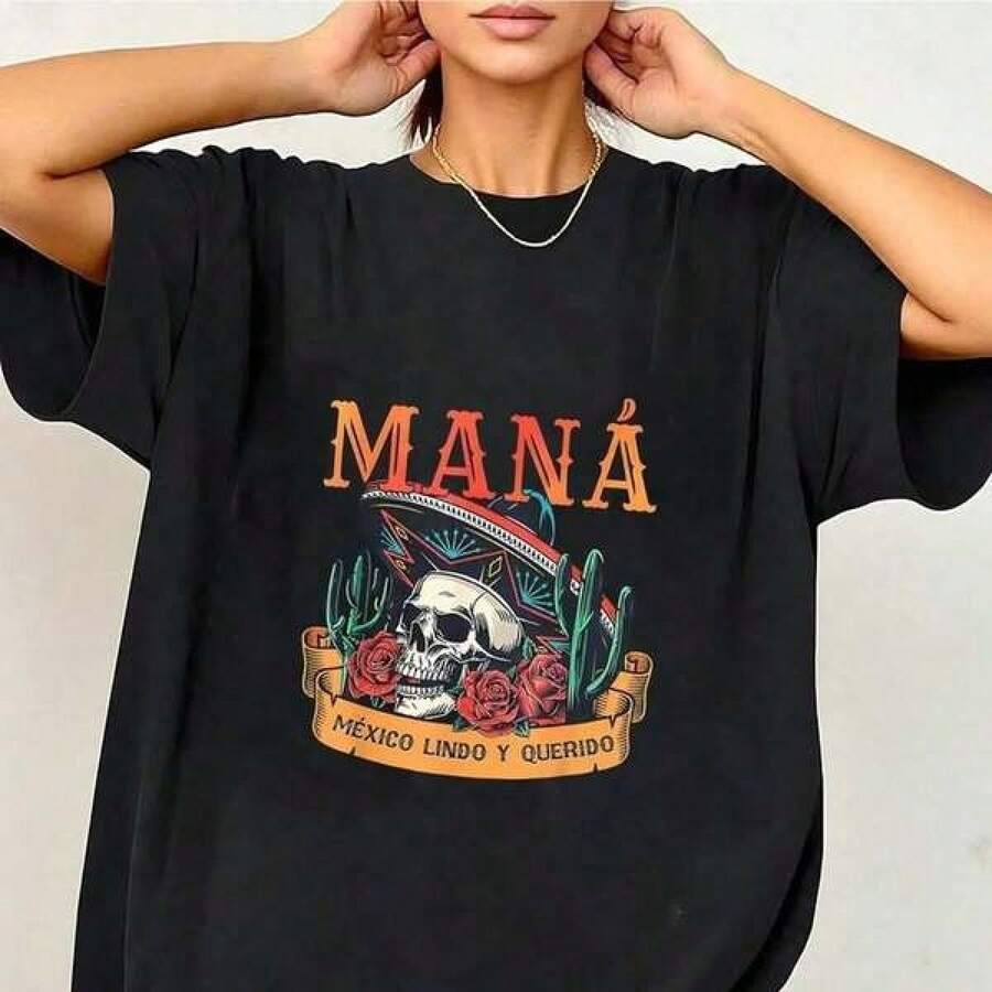 Mana WoM-en Mexico Lindo Y Querido T-Shirt220 g Camiseta de algodón para todas las estaciones de . Ligera. Transpirable. Considerado. Perfecta para salidas de primavera y aventuras de verano, esta camiseta de algodón puro de 220 g promete una comodidad increíble que dura todo el día. Es la base versátil para innumerables looks, desde conjuntos casuales de vacaciones hasta creativos disfraces de Halloween. Un regalo considerado sin esfuerzo que demuestra que te importa, temporada tras temporada. - Negro - Ver 1