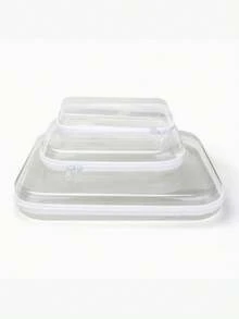 3pcs Transparent Hard Shell Zipper Storage Boxes, Transparent Zipper Storage Bags, Double-Layer Hard Plastic Zipper Bags, PET Material Travel Cosmetic Storage Bags, Portable Toy Organization Storage Boxes - White - View 7