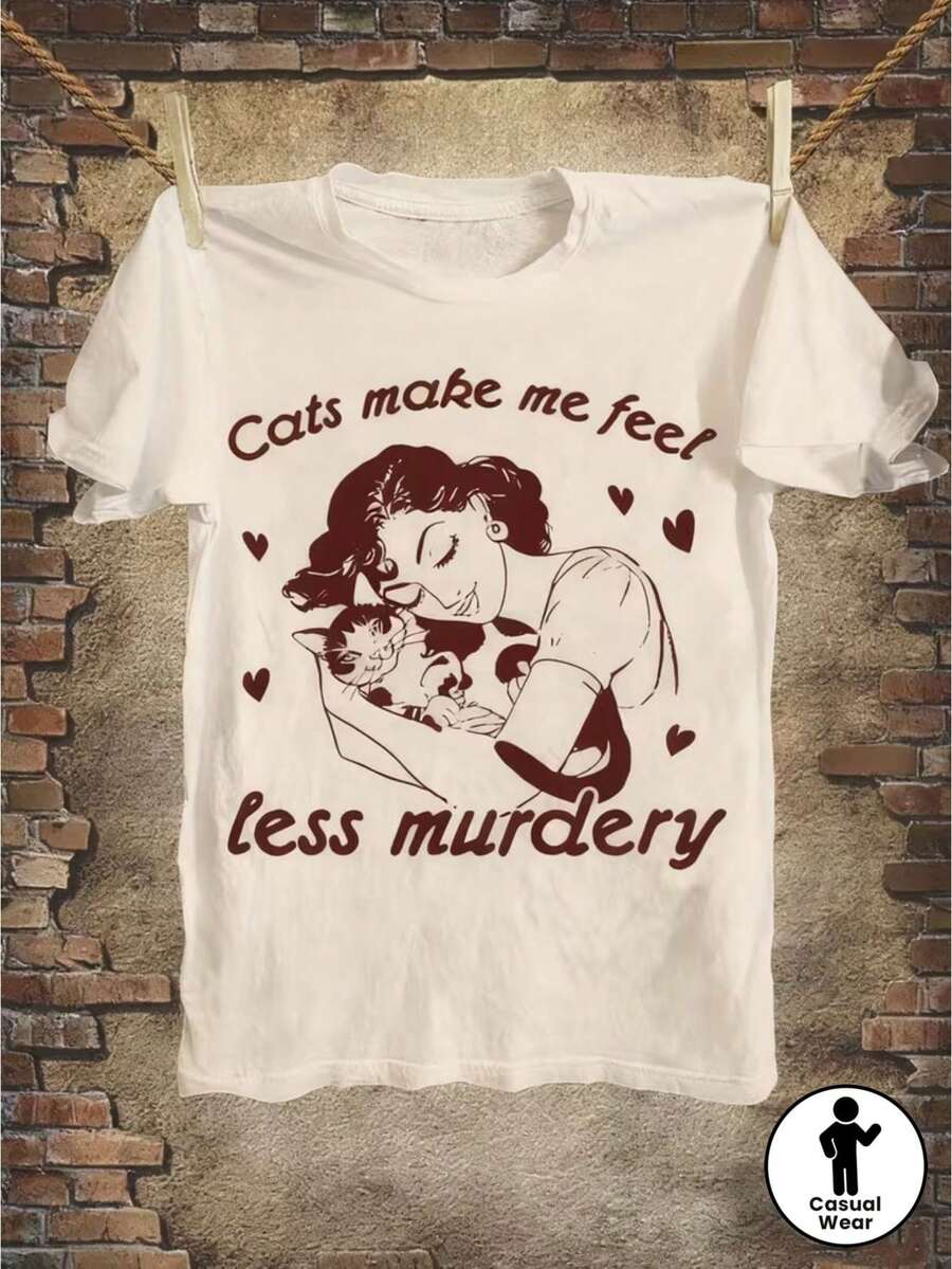 Camiseta Casual de Moda para Mujer, de Cuello Redondo y Manga Corta, con Estampado de Rana Sosteniendo una Taza de Café y Texto: "EL ÚNICO SENTADO QUE VOY A HACER HOY ES EL NULO". - Blanco - Ver 1