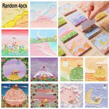 1 Notebook, 80 Sheets Oil Painting Style Sticky Notes, High-Quality Student/Planner Use, Minimalist Ins Style Landscape Memo Pad (Random) - Square - View 14