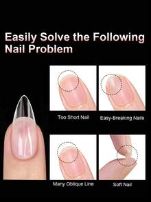 120Pcs Medium Almond Boxed Acrylic Nail Tips, 12 Sizes Half Frosted Inside False Nails, DIY Nail Art Press On Nails Supplies - View 10