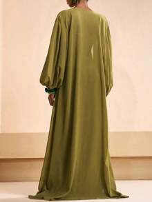 Conjunto de kimono y pantalones palazzo elegantes y casuales para la playa, 2026 - Verde - Ver 11