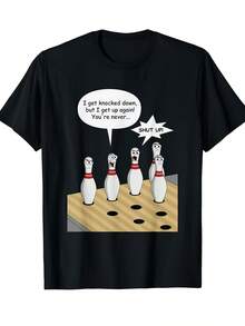 T-Shirt With A Fun Bowling Design - 黑色 - 查看 1