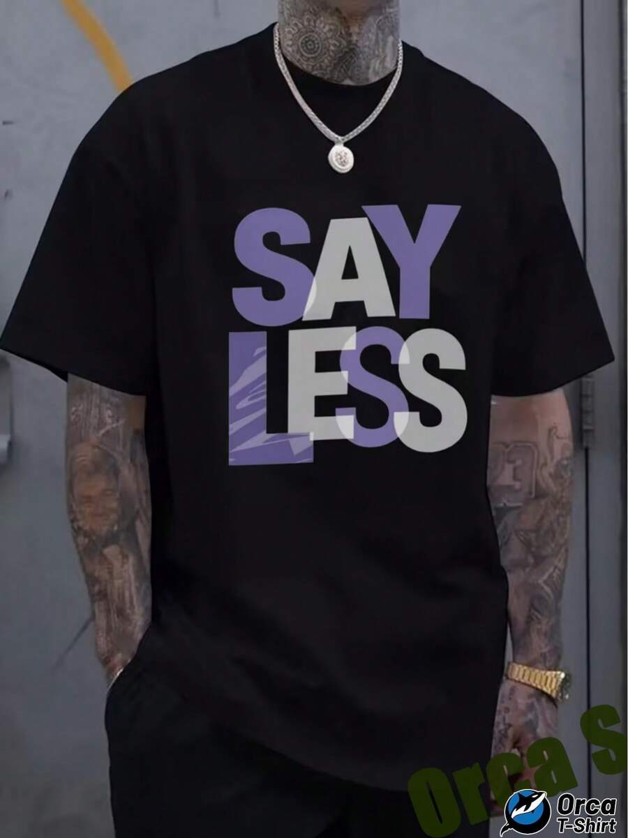 Camiseta regular con estampado de patrón de retrato de línea de autodisciplina, camiseta de manga corta de cuello redondo, holgada, informal y a la moda para el verano, adecuada para diversos deportes, actividades recreativas al aire libre, compras y uso diario para hombres, cómoda y versátil camiseta de manga corta para hombre Y2k. - Negro - Ver 1