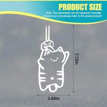 2PCS Cat Car Sticker Decal, Vinyl Waterproof Cool Automotive Bumper Sticker, Funny Strong Adhesive Vehicle Exterior Body Decal Decoration Accessories For Truck, SUV, Laptop - Trắng - Xem 3