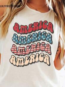 Retro America Tank Top 4th Of July T-Shirt (2) - White - View 7