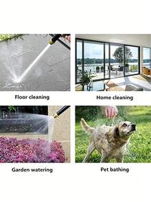 2/1pcs High Pressure Car Wash Water Gun, 4 Adjustable Spray Modes, Leak-Proof Design, Durable & Universal, With 4-Point Water Connector, Suitable For Car Washing, Watering Flowers, Floor Cleaning, Multi-Functional Home Cleaning Tool - Sets - View 4