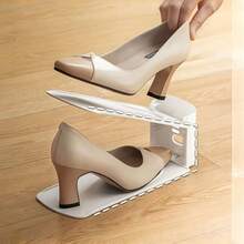 3pcs/Set Estantería de zapatos ajustable de doble capa, ahorra espacio, adecuada para divisor de armario de zapatos en el hogar, estantería de zapatos multicapa, estantería de zapatos práctica, estantería de almacenamiento y organización de zapatos, se puede usar para almacenar accesorios de baño, zapatos, etc., opción ideal para artículos esenciales del hogar en vacaciones - Multicolor - Ver 3