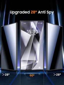 CASECOPS 适用于三星 Galaxy S26/S26 Ultra/S26+/S25 Ultra/S25+/S25/S25 Edge/S25 FE/S24 Ultra/S24+/S24/S23 FE/S22/S21/S20 FE 的 2 片装隐私防窥钢化玻璃屏幕保护膜，支持指纹解锁，全屏保护，防指纹，耐用时尚，防刮花，触感顺滑，隐私钢化玻璃，无缝指纹解锁 - 黑色 - 查看 2